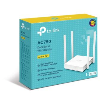 ROUTER  WIFI TP LINK ARCHER C24 AC750 DOBLE BANDA  4 Antenas